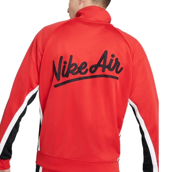 NIKE AIR Sportswear, Lightweight Track Jacket, Sewn Text, Red-Black-White, L - Picture 5 of 12
